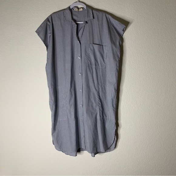 SBJ Austin Womens 100% cotton stripe button front midi dress OS - Picture 1 of 10